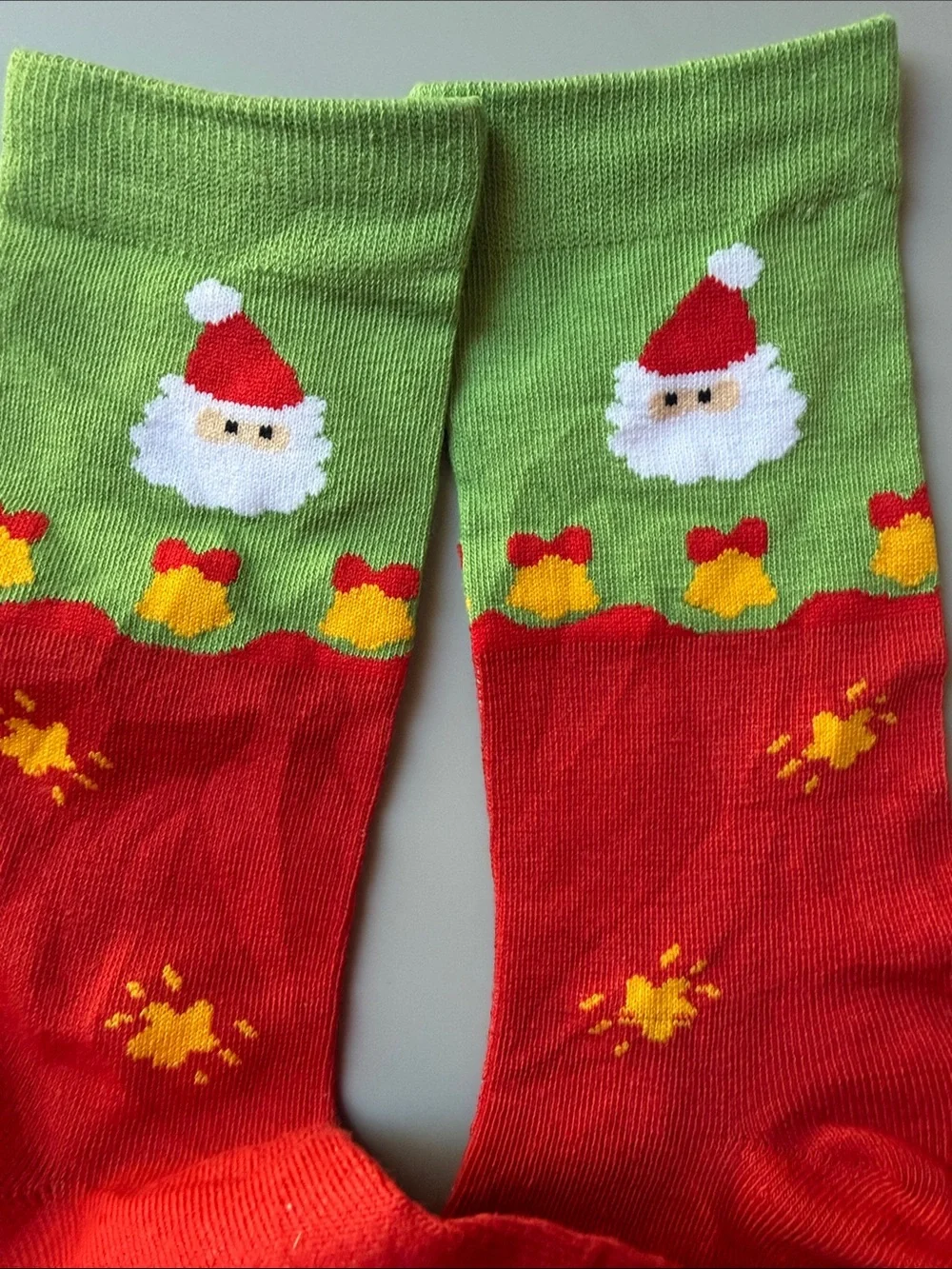 Christmas Santa Crew Socks for Red & Green- NWOT